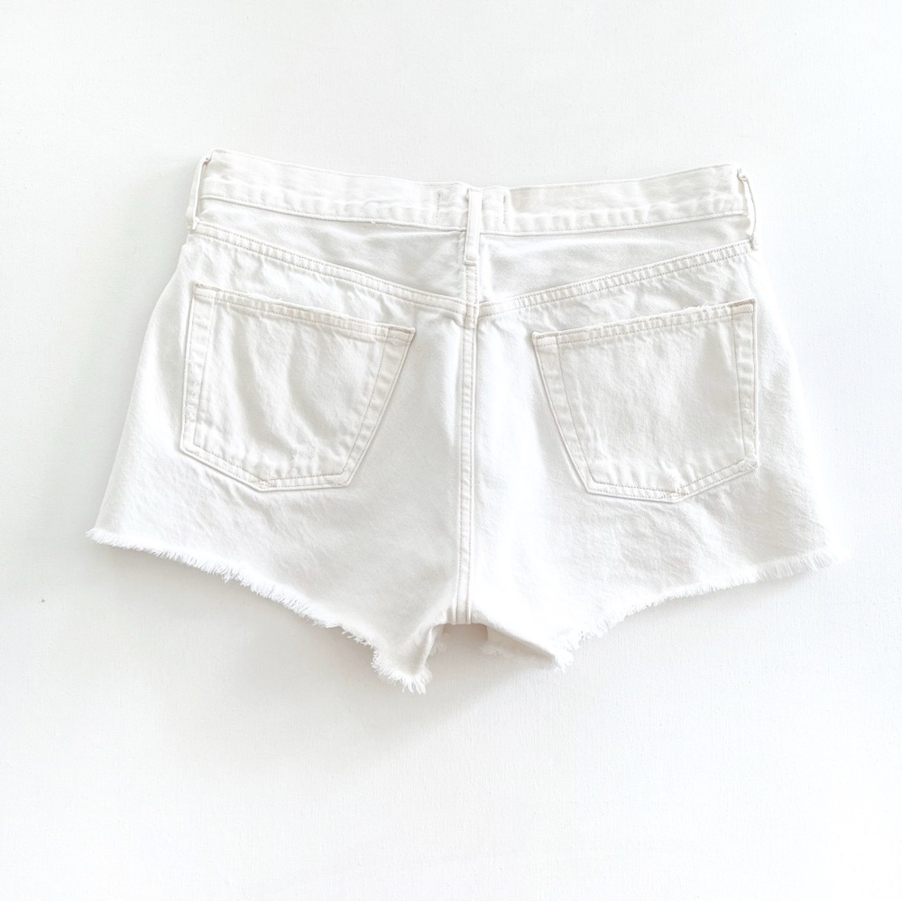 Agolde White High Waist Denim Shorts